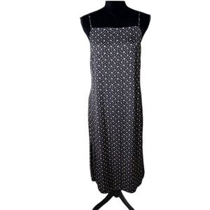 American Eagle Outfitters Women’s Black Floral Midi Tank Dress Open Back Large